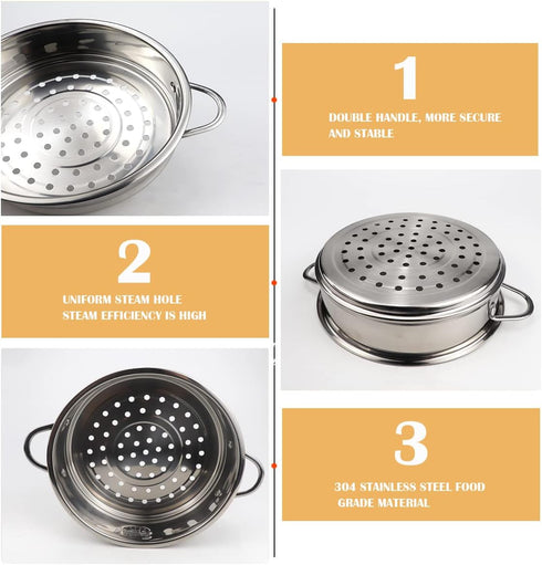Stainless Steel Steamer Pot, 7 Inches Round Cooking Rack for Kitchen Dim Sum, Dumplings, Bun (18cm)