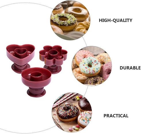 Unomor 3pcs Baking Mold, Donut Cake Pan, Muffin Donut Pan, Flower Donut Baking Cups, Bakeware