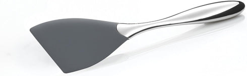 nambe Curvo Slanted Spatula, 12 Inch Heat Resistant Kitchen Turner, Stainless Steel and Silicone