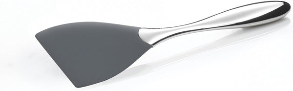 nambe Curvo Slanted Spatula, 12 Inch Heat Resistant Kitchen Turner, Stainless Steel and Silicone