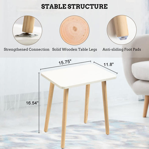 FORAOFUR Small Side Table, Modern Wood Mini Coffee Table, Easy Assembly Compact End Table for Living Room Bedroom Sofa