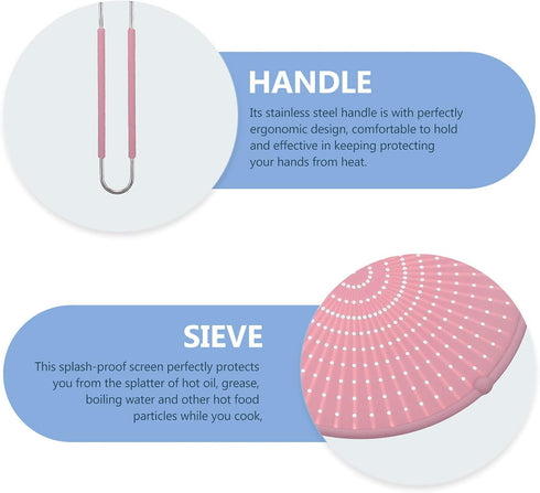 Cabilock 1pc Silicone Splatter Screen Oil Cooking Lid for Frying Pan, Easy to Clean Pot Cover for Kitchen Use