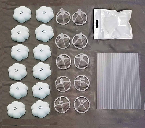 Clear Transparent Balloon Sticks and Stands, 10pc Set for Table Top Use with LED Bobo Balloon, Wedding Decor