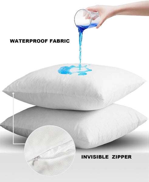 Farm Outdoor Pillow Covers Set of 2, Blue Hydrangea Flower Butterfly Decorative Waterproof Throw Pillow Case,