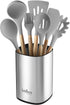 Laxinis World Stainless Steel Kitchen Utensil Holder, Kitchen Caddy, Large Utensil Organizer, Modern Rectangular Design, 6.1” by 5” Utensils Crock (utensils not included)