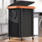 150L (40 Gal) Large Fashion Laundry Basket with Wheels, Leather Patchwork Rolling