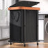150L (40 Gal) Large Fashion Laundry Basket with Wheels, Leather Patchwork Rolling