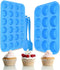 Silicone Muffin Pan Cupcake Set, Non-Stick 12 Cups and Mini 24 Cups, BPA Free with Spatula & Oil Brush