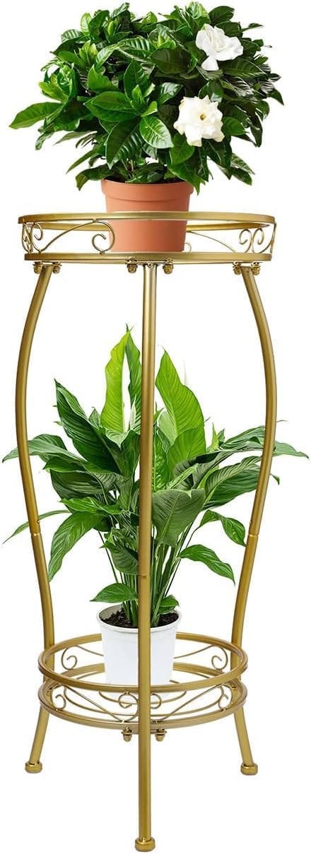 2 27'' LOYAL TIGER Plant Stand Indoor Outdoor Tier Tall Metal Potted Rack Flower Pot Stand Heavy Duty Rustproof Iron