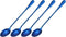 uxcell Long Handle Spoon Set of 4, 7.5-Inch Stainless Steel Ice Cream Cocktail Coffee Spoons for Mixing, Beverage (Blue)
