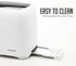 OVENTE 2 Slice Electric Toaster Machine, 700W Power, 6-Shade Toast Settings, Compact Design, White TP2210WGY