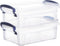 Superio Mini Storage Bins with Lids, Clear Plastic Containers, Stackable Totes, BPA Free, 1.25 Qt, 2 Pack