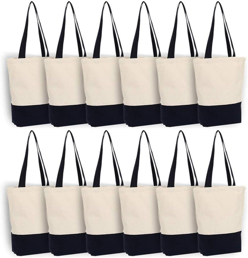 Azuca Canvas Bags Heavy Duty 12 oz with Bottom Gusset Grocery Beach Shopping