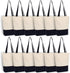 Azuca Canvas Bags Heavy Duty 12 oz with Bottom Gusset Grocery Beach Shopping