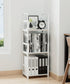 3 FIDUCIAL HOME Tiers Small Bookshelf Book Shelf White Kids Bookcase Mini Short Book Rack Storage Organizer Easy
