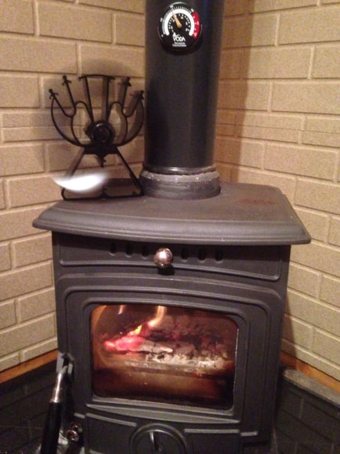VODA 4-Blade Heat Powered Stove Fan for Wood Burner, Increases Warm Air by 80%