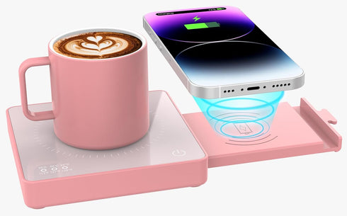 Coffee Mug Warmer with 15W Wireless Phone Charger & 3A USB Charging