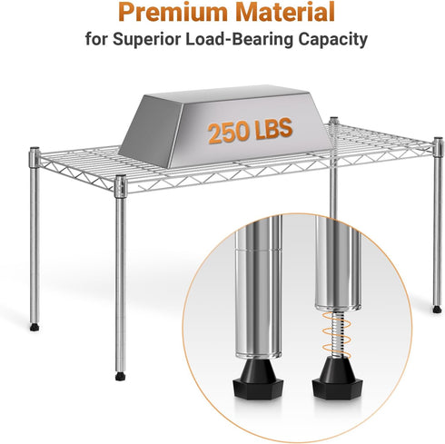 1-Tier 29.92" 13.78" 14.96" Simple Deluxe Shelving Units, W x D x H Steel Wire Rack Storage Shelving Organizer, Chrome