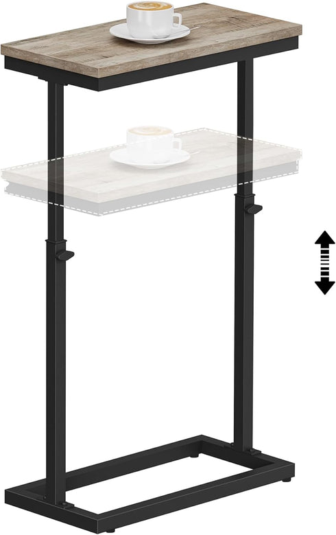 TB01BG083 TUTOTAK End Table, Side Table, Tall Couch Table, Sofa Table, Living Room, Bed Room, Greige