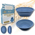 Set of 2 Blue Benaton Silicone Sourdough Bread Proofing Baskets, 9.5 Inch Oval & Round, Dishwasher Safe