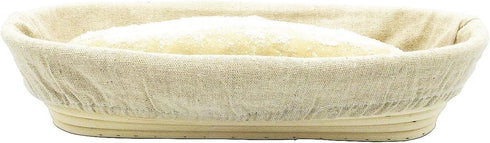 BetterJonny 11 inch Long Oval Banneton Bread Proofing Basket, Sourdough Starter Kit