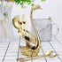 AnSaw Gold Swan Base Holder Set with 10 Pcs Mini Leaf Teaspoons & Dessert Forks - Perfect for Appetizers, Salads