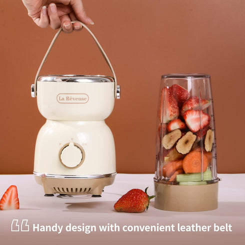La Reveuse Personal Size Blender, 300 Watts for Shakes, Smoothies, Retro Style
