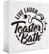 Live Laugh Toaster Bath Wood Sign, Funny Office Decor Signs, Cute Dark Humor Desk Accessories
