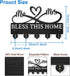 Mr Mrs Coat Rack Wall Mount, 11.8×7.3inch Wood Family Key Holder with 5 Alloy Hooks for Home Decor
