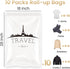 TAILI 10 Pack Travel Compression Bags, Clear Roll Up Space Saver Bags (23.6x15.7 inch), Hand Roll Packing Bags for