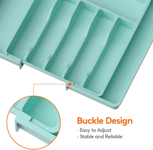 Lifewit Silverware Drawer Organizer | Expandable Utensil Tray for Kitchen, BPA Free Flatware Holder, Adjustable Storage