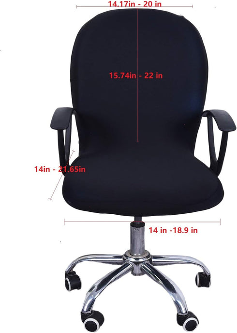 Stretchable Removable Computer Office Chair Cover, Universal Slipcovers for Swivel Lift Chairs (Black)
