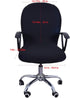 Stretchable Removable Computer Office Chair Cover, Universal Slipcovers for Swivel Lift Chairs (Black)