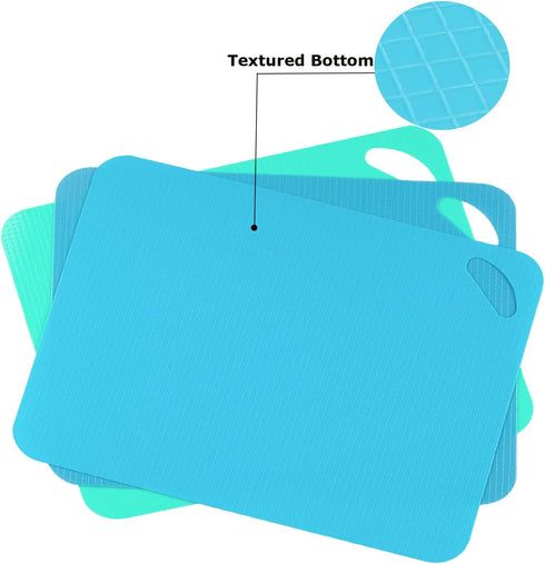 Plastic Flexible Cutting Mats Set of 9pc, Color Coded Chopping Board Set, Dishwasher Safe, 3 Different Sizes