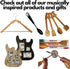 Bamboo Guitar Neck Shaped Kitchen Cooking Utensil Set - Set of 4: Spoon, Spatulas, Salad Fork, Musician Gifts