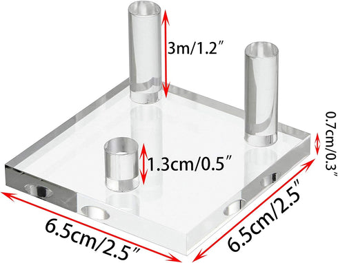 Hipiwe Clear Acrylic Display Stand - Three-Peg Display Easel Stands for Fossil Coral Geodes Rock Mineral Collectibles,