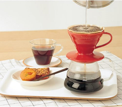 Hario VDCR-02R V60 02 Ceramic Coffee Dripper, Red for 1-4 Cups