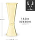 Viski Japanese Style Double Jigger for Cocktails, 1oz and 2oz with Interior Measurements, Gold