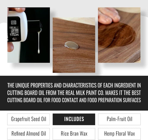 4oz Real Milk Paint, Cutting Board Oil for Wood Chopping Board, Butcher Block, Bamboo, Charcuterie, Food Grade Finish