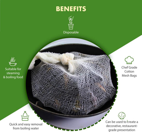 Regency Wraps Boil 'n' Wraps Steamer Bags for Safe and Easy Cooking of Shellfish, Crabs, Clams, Vegetables and more, Natural, 24”, Pack of 10