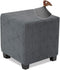 NeColorLife Small Ottoman Cover - Stretch Ottoman Slipcover in Soft Knitted Jacquard