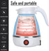 Small Foldable Portable Electric Kettle, Silicone Collapsible Heating Water Boiler Tea Pot for Camping, Blue