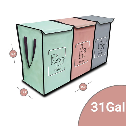 3 Pack 3 NYIKA - Recycling Organizer - Reusable Recycling Bags - Recycling Sorter - Trash Sorting Bins - Compartment