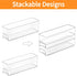 14.8'' 2 Pack vacane Long Breastmilk Storage Container, Clear Narrow Fridge Organizer Refrigerator Bin with Handles