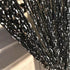 ave split Decorative Door String Curtain, Wall Panel Fringe Window Drapes, Room Divider Blind, Black 100cm*200cm