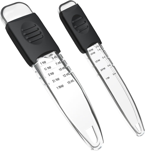 Professional Adjustable Measuring Spoons Set of 2#2258, Fits in Spice Jars, BPA-free & Dishwasher Safe
