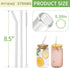 Piteno 12Pcs 4Pcs 8.5''x10MM, Set 6 6 4 Glass Straws with Brushes, Reusable Clear Glass Drinking Straws, of Straight