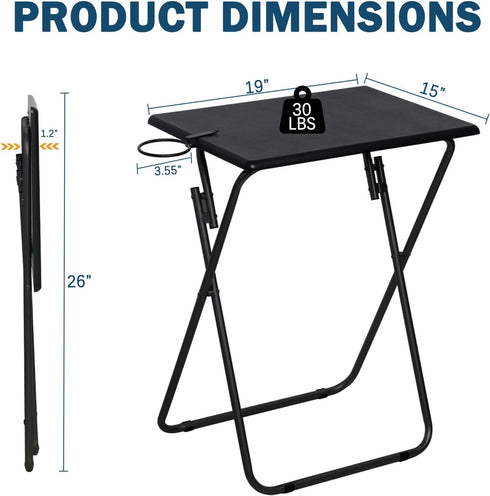 LOFTEY TV Tray Table, Folding TV Dinner Table, Portable TV Tables for Living Room for Eating, Heavy Duty Foldable Side