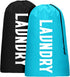 2 Pack XL Travel Laundry Bag, Machine Washable Organizer for 4 Loads of Laundry, Blue + Black, 24" x 36"
