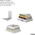 Set 3 Umbra Conceal, Sturdy Metal Floating Bookshelf for Wall, Silver, Small